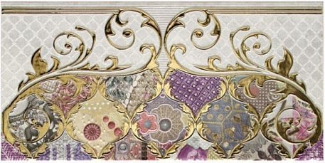 Latina Ceramica Damasco Textil Final Beige Декор 25x50