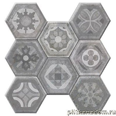 Navarti Hexagonal Asland Gris Напольная плитка 37,2х38,8