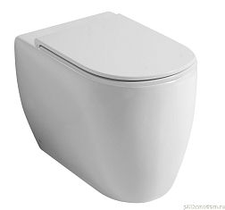 Disegno ceramica Skip, комплект напольного безободкового унитаза (выход в стену) с быстросъемным сиденьем  микролифт, черный матовый