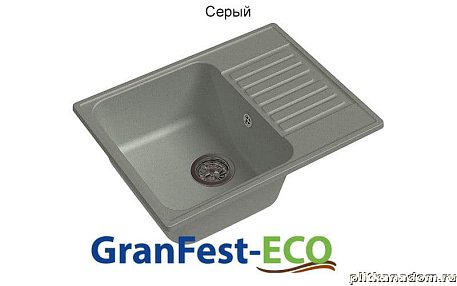 GranFest Eco-13 Композитная кухонная мойка 62х48, серый