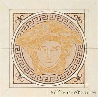 Gardenia Versace Palace Riv. 8911 Oro-Almond-Beige-Nero Rosoni Панно керамика 50х50