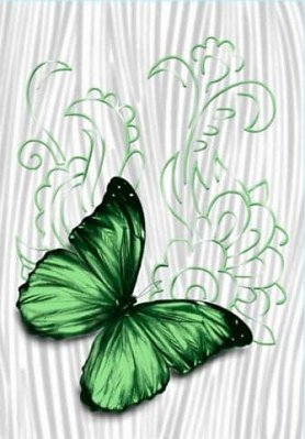 Керабел (Брестский КСМ) Лацио Вставка бабочка зелёная 2ДС 1 сорт 25х35