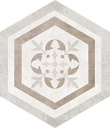 Pamesa Ceramica Atrium Alpha Hex Mix-Beige Бежевый Матовый Декор 25,8x29 см
