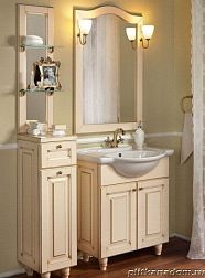 ЭкоМебель Royal Комплект мебели для ванных комнат Royal-3 Lux2 (тумба с умывальником 80, зеркало в раме)