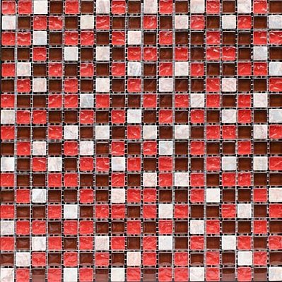 Bertini Mosaic Мозаика Миксы из стекла Red mix Мозаика 1,5х1,5 сетка 30,5х30,5