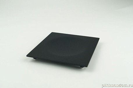 Surya Metall, квадратная металлическая мыльница на ножках 12х12 см, черный матовый, 9813/MB