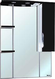 Bellezza Лагуна-75 Зеркало-шкаф Черный, встроенный светильник, правый