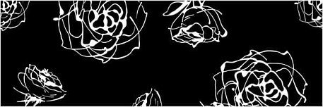 Halcon Ceramicas Blancos Roses Cenefa Negro Бордюр 10x30