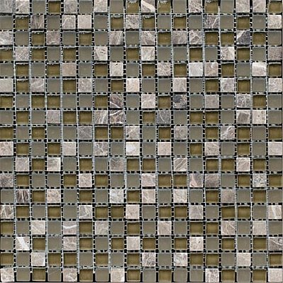 Bertini Mosaic Мозаика Миксы из стекла Glossy-matt khaki mix Мозаика 1,5х1,5 сетка 30,5х30,5