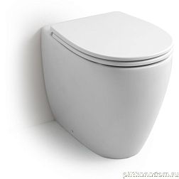 White Ceramic Basic, напольный безободковый унитаз 52x36x43h см, серый матовый