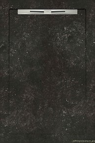 Aquanit Slope Душевой поддон из керамогранита, цвет Belgium Stone Siyah, 90x135