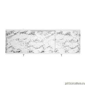 Alavann Оптима Экран для ванн 1,5 м пластик черно-белый мрамор (4)