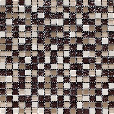 Bertini Mosaic Мозаика Миксы из стекла Cream marfil-choco-beige glass Мозаика 1,5х1,5 сетка 30,5х30,5