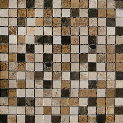 Bertini Mosaic Мозаика из мрамора Light-Dark Imperador-Wood-Grain Yell-Cream M Мозаика 2х2 сетка 30,5х30,5