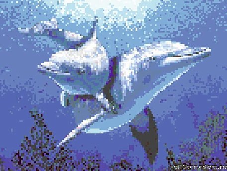 Альзаре Панно Два дельфина Мозаика 230,8x305,6 (2х2)