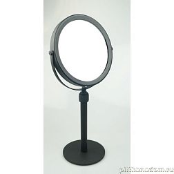 Surya Metall, настольное круглое увеличительное поворотное зеркало с круглым основанием 17,5х17,5хh39-50 см, черный матовый, 6247/MB