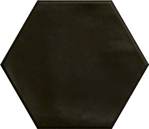 Ribesalbes Hope Nero Graphito Hex Glossy Черная Глянцевая Настенная плитка 15х17,3 см