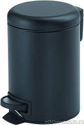 Gedy Potty, круглый контейнер для мусора с педалью (5 л.), крышка soft close, черный матовый, 3309(14)