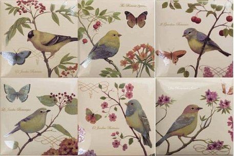 Amadis Fine Tiles Bird Decors 6pz Декор 15х15