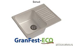 GranFest Eco-13 Композитная кухонная мойка 62х48, белый