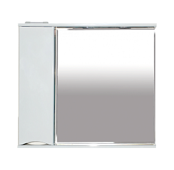 Зеркальный шкаф Misty Элвис - 85 Зеркало-шкаф лев. (свет)  белая эмаль П-Элв-01085-011Л