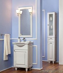 ЭкоМебель Royal Комплект мебели для ванных комнат Royal-7 Lux1 (тумба с умывальником 55, зеркало в раме)