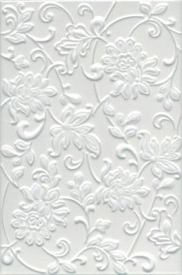 Керама Марацци Аджанта 8216 Настенная плитка цветы белый 20х30