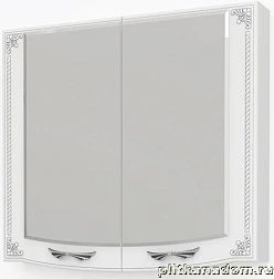 Какса-А Классик-Д 4150 Шкаф зеркальный 80 Белый с серебром 80х70х12