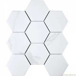 Starmosaic Homework Hexagon Big Carrara Matt (PMFQ82223) Белая Матовая Мозаика 25,6х29,5