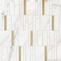 Allmarble Wall Golden White Mosaico Barcode Lux M8HD Мозаика 40x40 см