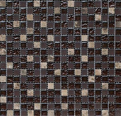 Bertini Mosaic Мозаика Миксы из стекла Glossy-matt chocolate-imperador mix Мозаика 1,5х1,5 сетка 30,5х30,5