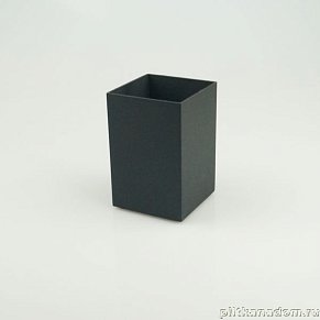 Surya Metall, квадратный металлический стакан 6х6хh9 см, черный матовый, 6227/MB