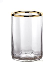 Surya Crystal, стакан 7х7хh10 см, стекло с эффектом волны, золото, 6601/GO-WAV