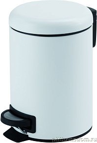 Gedy Potty, круглый контейнер для мусора с педалью (5 л.), крышка soft close, белый матовый, 3309(02)