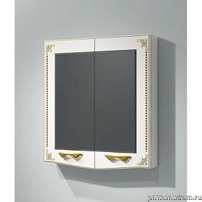 Какса-А Классик-Д Шкаф зеркальный 65, белый с золотом
