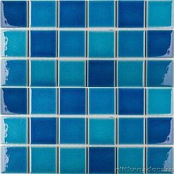 Starmosaic Homework Crackle Blue Mixed Glossy (LWWB84555) Синяя Глянцевая Мозаика 30,6х30,6 (4,8х4,8)