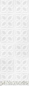 Плитка Meissen Lissabon рельеф квадраты белый 25х75 см