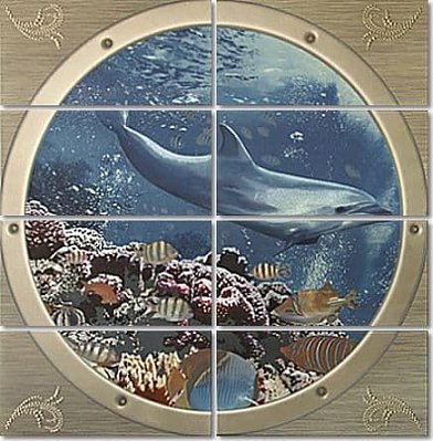 Latina Ceramica Ocean Mural I Панно 100x100 (комплект из 8 штук)