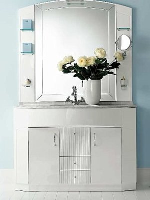 Мебель для ванной комнаты Labor Legno COMPOSIZIONE PARIS 120 арт. PPL0/120+PB120+LAV SP+P0/120, белый лак/хром
