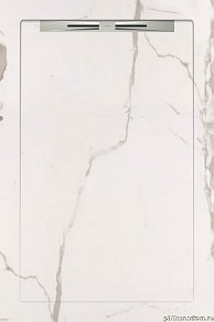 Aquanit Slope Душевой поддон из керамогранита, цвет Infinity Beyaz, 90x135