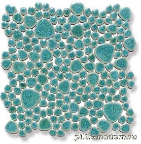 Giaretta Мозаика глазур. Морские камешки Green Atoll на бумаге 26,6х26,6 см