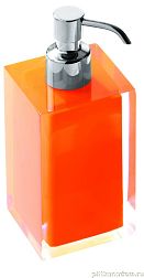 Gedy Rainbow, настольный дозатор с загнутой металлической помпой, хром - оранжевый, RA81(67)