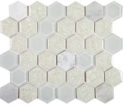 Imagine Mosaic Мозаика из керамики Esagono Misto Cappuccino 24,5х28,5 (4,4х5) см