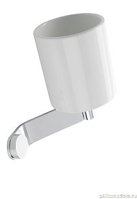 Stil Haus Buket, настенный белый керамический стакан, хром, BK10(08-BI)