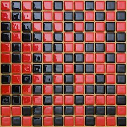 MVAPrintMosaic Мозаика стеклянная Микс 25FL-S-031 Черный + Красный 31,5х31,5 см