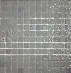Gidrostroy Стеклянная мозаика L-032 Серая Глянцевая Рифленая 31,7x31,7 (2,5х2,5) см