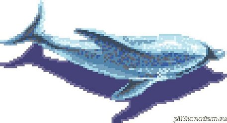 Альзаре Панно Большой Дельфин с тенью Мозаика 142,8x263,8 (2х2)
