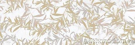 Allmarble Wall Golden White Satin Decoro Foliage M8T0 Керамическая плитка 80x120 см