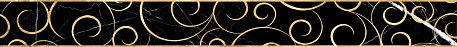 LB-Ceramics Миланезе дизайн Бордюр Флорал неро 1506-0160 6х60 см