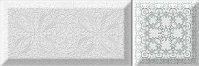 Absolut Keramika Provenzal Deco Blanko Mix 6 Белая Глянцевая Настенная плитка 10х30 см